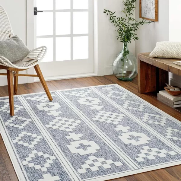 Artistic Weavers San Diego Outdoor Geometric Area Rug53 x 7Blue67 x 9