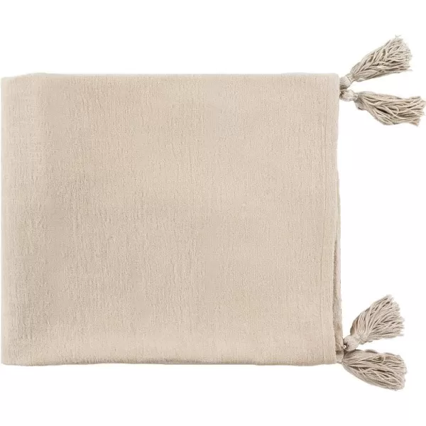 Artistic Weavers Sancerre Modern Distressed Decorative Throw Blanket 50 W x 60 LKhaki