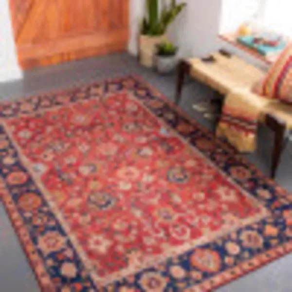 Artistic Weavers Sanka Border Oriental Area Rug 36 x 56 RedNavyArtistic Weavers Sanka Border Oriental Area Rug 36 x 56 RedNavy