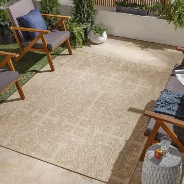 Artistic Weavers Sawyer Diamond Boho Outdoor Area Rug 53 x 7 KhakiArtistic Weavers Sawyer Diamond Boho Outdoor Area Rug 53 x 7 Khaki