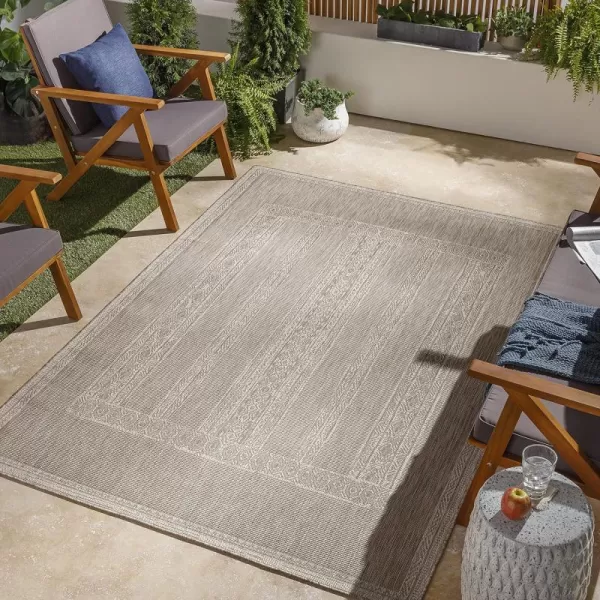 Artistic Weavers Sawyer Global Geometric Stripe Outdoor Area Rug 53 x 7 TaupeArtistic Weavers Sawyer Global Geometric Stripe Outdoor Area Rug 53 x 7 Taupe