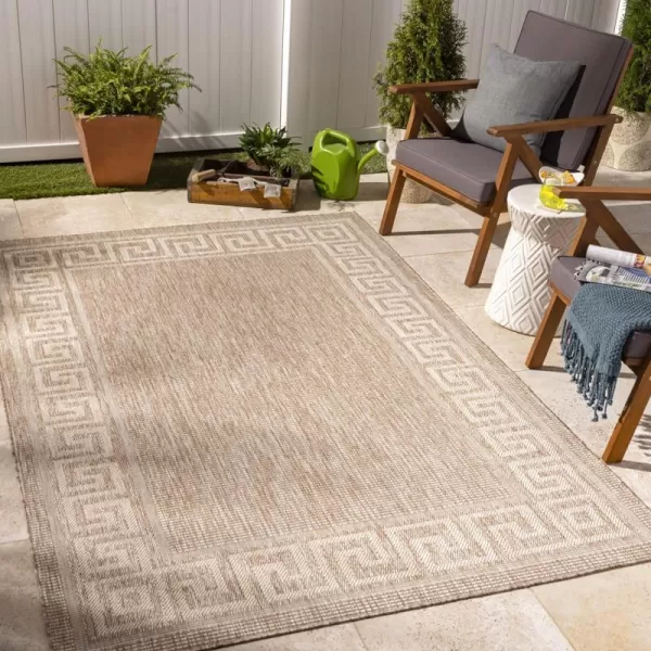 Artistic Weavers Sawyer Greek Border Outdoor Rug 53 x 7 CamelArtistic Weavers Sawyer Greek Border Outdoor Rug 53 x 7 Camel