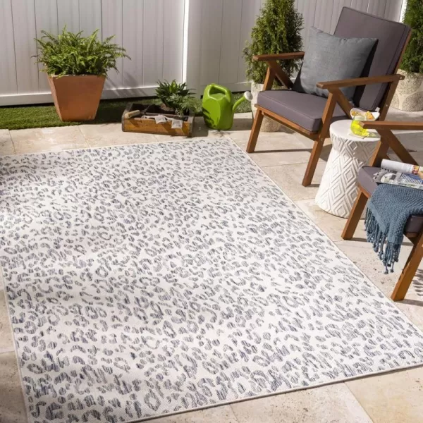 Artistic Weavers Sawyer Outdoor Modern Area Rug 53 x 7 CreamBlueArtistic Weavers Sawyer Outdoor Modern Area Rug 53 x 7 CreamBlue