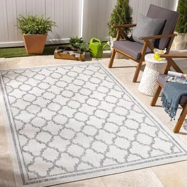 Artistic Weavers Sawyer Vintage Diamond Outdoor Rug 53 x 7 CreamBlueArtistic Weavers Sawyer Vintage Diamond Outdoor Rug 53 x 7 CreamBlue