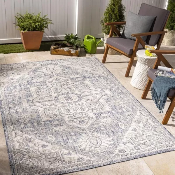 Artistic Weavers Sawyer Vintage Medallion Outdoor Area Rug 53 x 7 BlueArtistic Weavers Sawyer Vintage Medallion Outdoor Area Rug 53 x 7 Blue