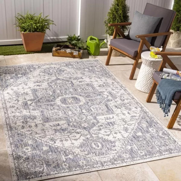 Artistic Weavers Sawyer Vintage Medallion Outdoor Area Rug 53 x 7 GrayArtistic Weavers Sawyer Vintage Medallion Outdoor Area Rug 53 x 7 Gray