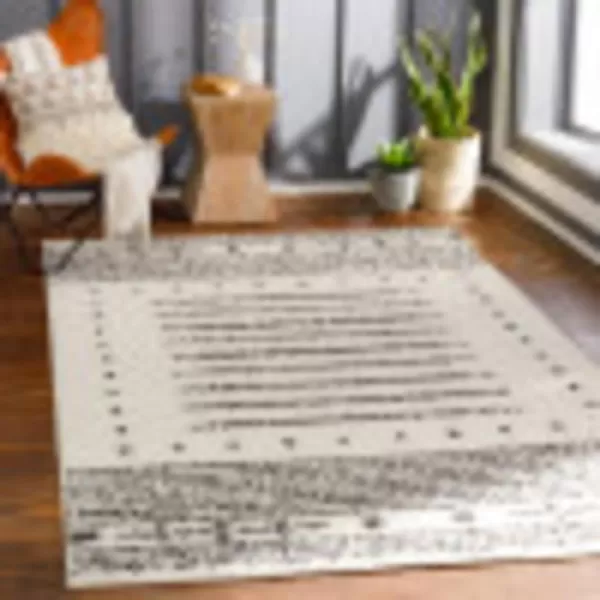 Artistic Weavers Shay Striped Shag Area Rug 53 x 7 CharcoalCream27 x 73