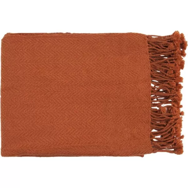 Artistic Weavers Tanner Solid Knit Hand Woven 100 Acrylic Pumpkin 50 x 60 Throw Burnt Orange50 x 60 Burnt Orange