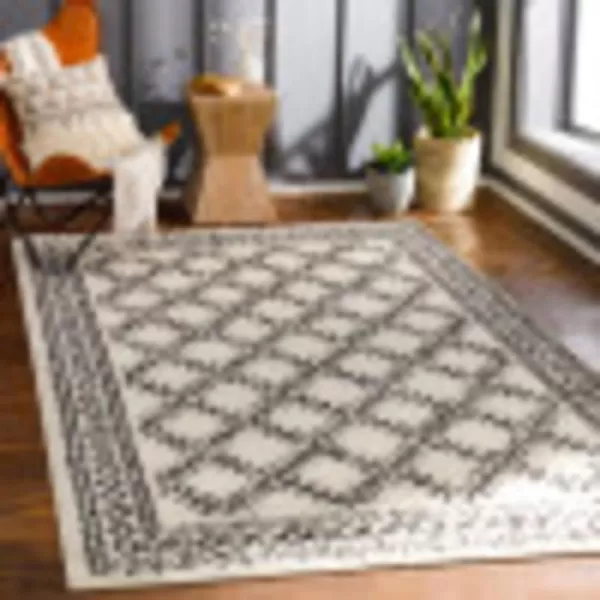 Artistic Weavers Tetra Geometric Shag Area Rug 27 x 73 CharcoalCream27 x 73