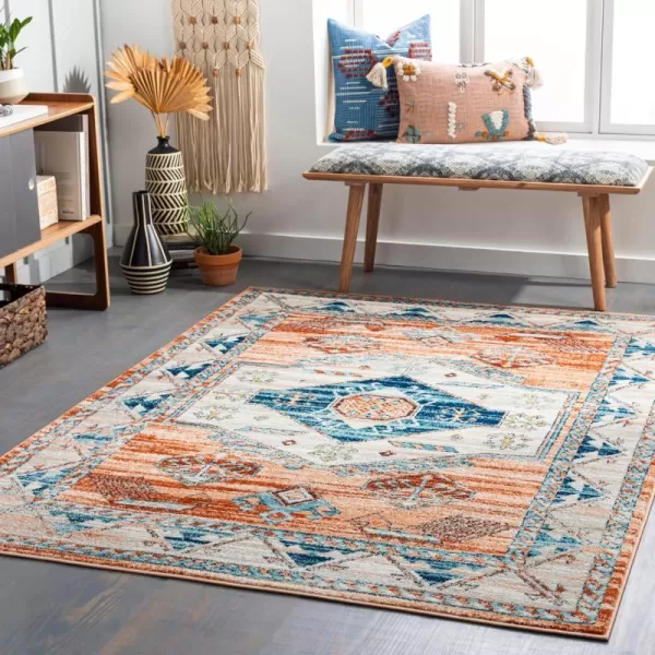 Artistic Weavers Tevazu Vintage Area Rug53 x 7Light GrayOrange 53 x 7