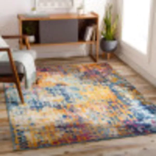 Artistic Weavers Vivi Bohemian Abstract Area Rug 53 x 71 Navy710 x 10 Orange