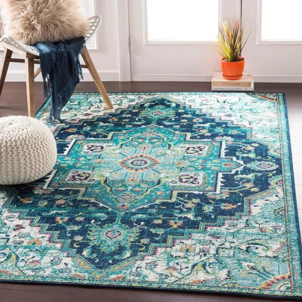 Artistic Weavers Wendy Vintage Medallion Area Rug53 x 79TealDark Blue110 x 211 Teal  Dark Blue