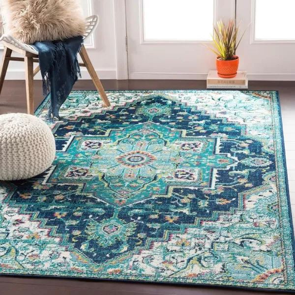 Artistic Weavers Wendy Vintage Medallion Area Rug53 x 79TealDark Blue67 x 96 Teal  Dark Blue