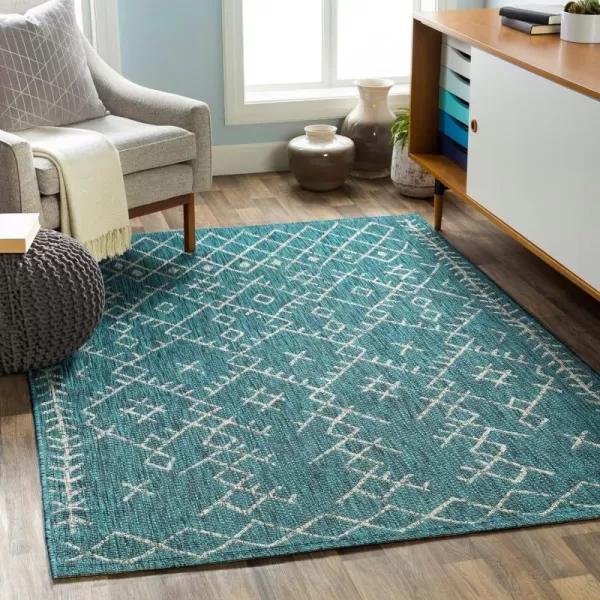 Artistic Weavers Yesina Bohemian Outdoor Area Rug 710 Square Aqua10 x 14 Aqua