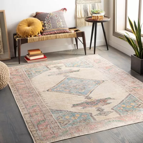 Artistic Weavers Yolanda Vintage Medallion Area Rug 53 x 73 Sky BlueOrange710 x 102 Sky BlueOrange