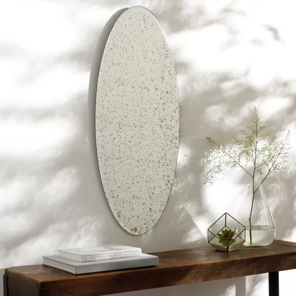 Artistic Weavers Zortman Speckled Beveled Glass Mirror 35 H x 15 W x 02 D Silver35H x 15W x 02D