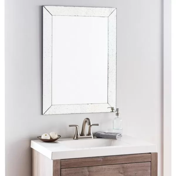 Artistic Weavers Zortman Speckled Rectangular Beveled Glass Mirror 32 H x 24 W x 02 D Silver32H x 24W x 02D