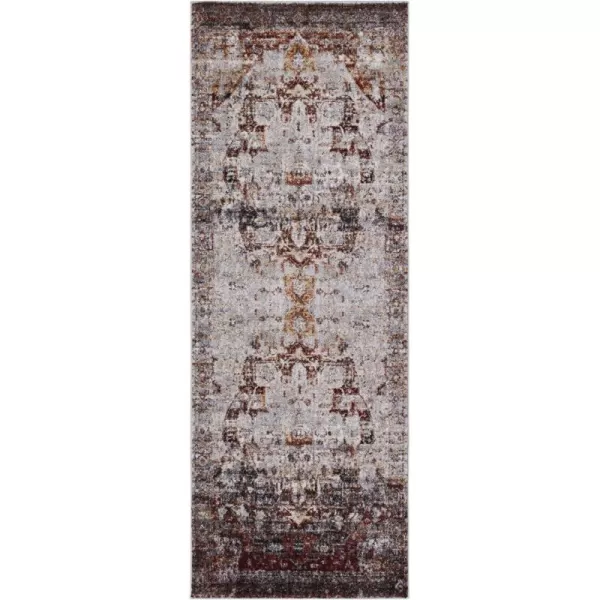 Bravo Dark Red Updated Traditional Area Rug 27 x 7327 x 73 Red amp White