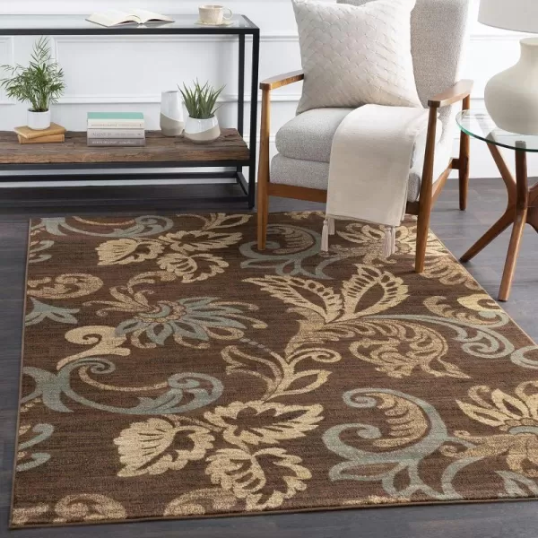 Deacon Coffee Bean Transitional Area Rug 10 x 13Rectangular Brown 3 ft 11 in x 5 ft 3 in