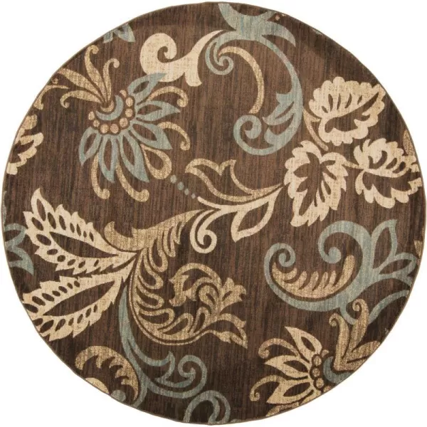 Deacon Coffee Bean Transitional Area Rug 10 x 13Round Brown 7 ft 10 in