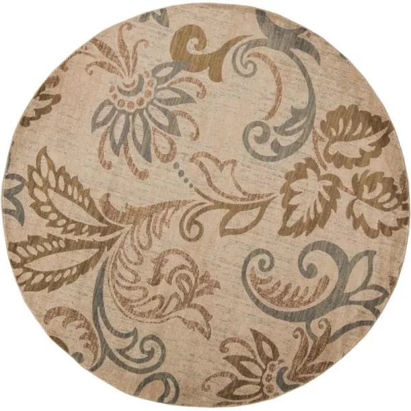 Deacon Coffee Bean Transitional Area Rug 10 x 13Round Ivory 7 ft 10 in