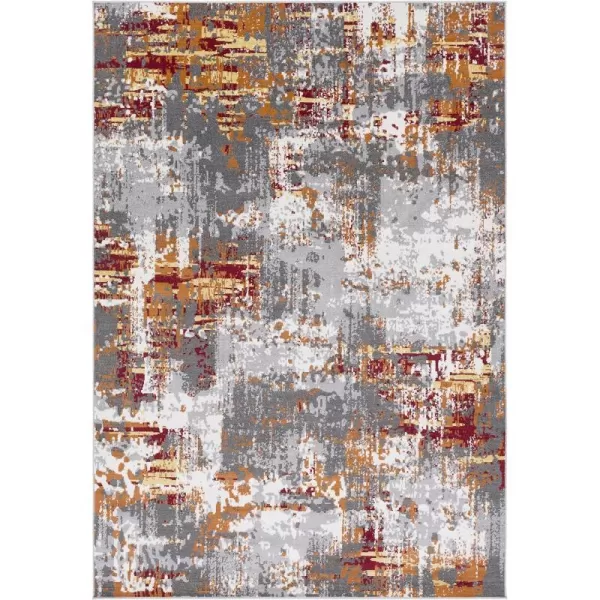 Dreama Burnt Orange and Gray Modern Area Rug 53 x 76Dreama Burnt Orange and Gray Modern Area Rug 53 x 76