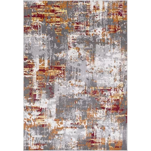 Dreama Burnt Orange and Gray Modern Area Rug 710 x 1032 x 211 Burnt Orange