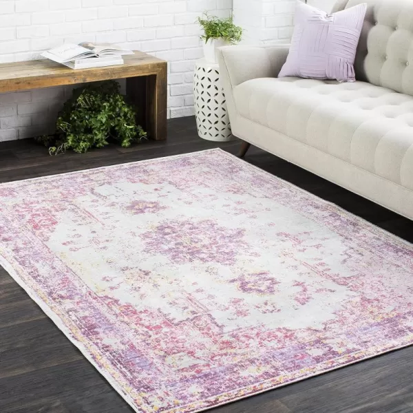 Emilio Pink and Blue Updated Traditional Area Rug 2 x 3211 x 710 Bright Pink