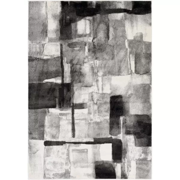 Malachi Black and Gray Modern Area Rug 2 x 3Malachi Black and Gray Modern Area Rug 2 x 3