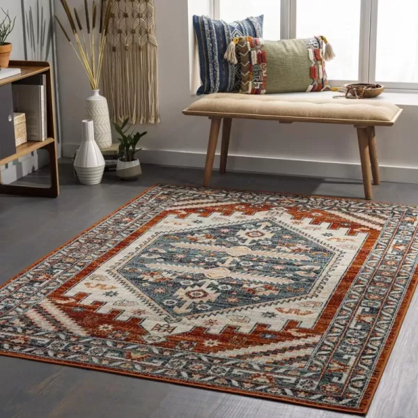 Redondo Beach Outdoor Boho Area Rug53 x 7SlateCoral67 x 9 CharcoalBurnt Orange