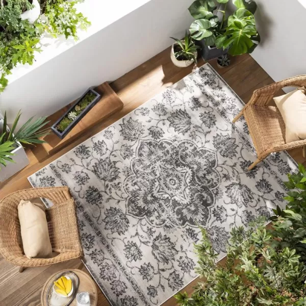 Redondo Beach Outdoor Boho Area Rug53 x 7SlateCoral67 x 9 TaupeCream