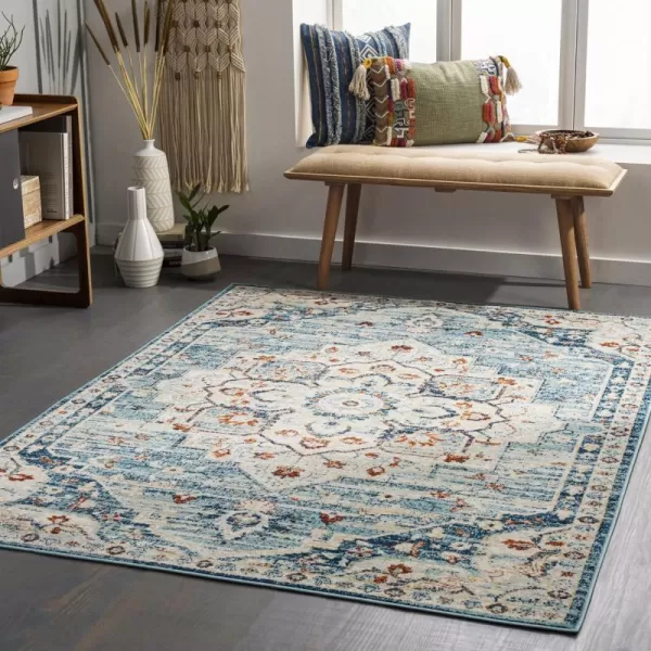 Redondo Beach Outdoor Boho Area Rug53 x 7SlateCoral9 x 12 AquaCream