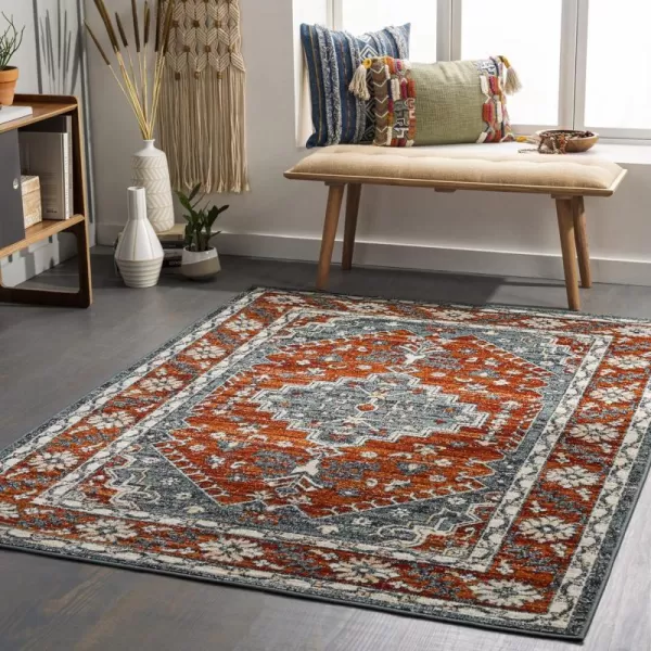 Redondo Beach Outdoor Boho Area Rug53 x 7SlateCoral9 x 12 Burnt OrangeCharcoal