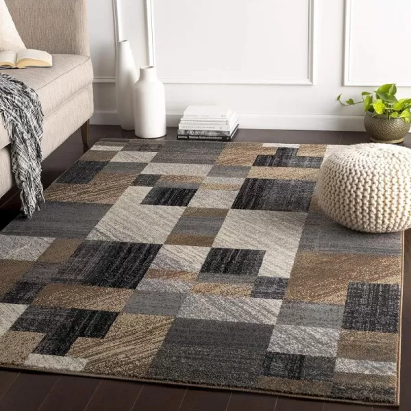 Remington Caramel Modern Area Rug 10 x 132 x 33 Brown