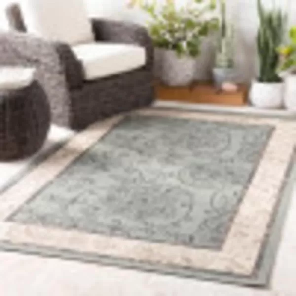 Rhoda Taupe and Brown Indoor  Outdoor Area Rug 89 Square25 x 710 Moss