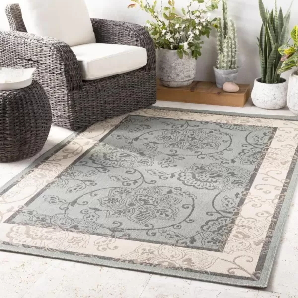 Rhoda Taupe and Brown Indoor  Outdoor Area Rug 89 Square810 x 1210 Moss