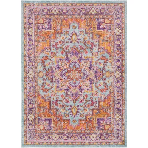 Rolland Purple and Orange Updated Traditional Area Rug 710 x 1062 x 211 Saffron