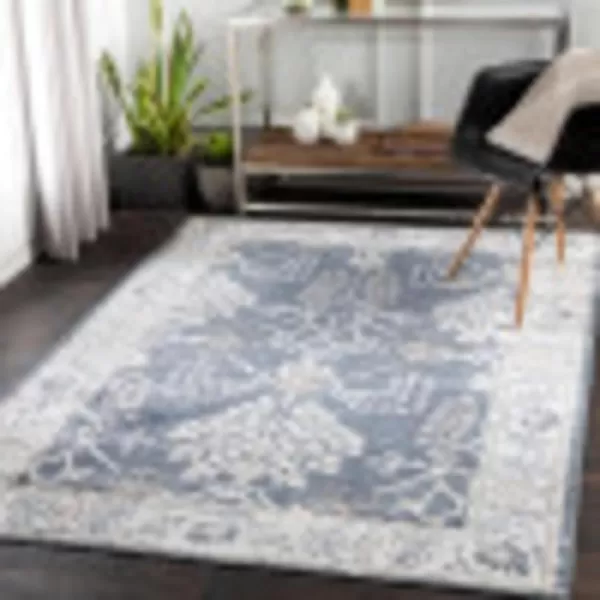 Saladin Traditional Classic Area Rug52 x 7 Dark Gray