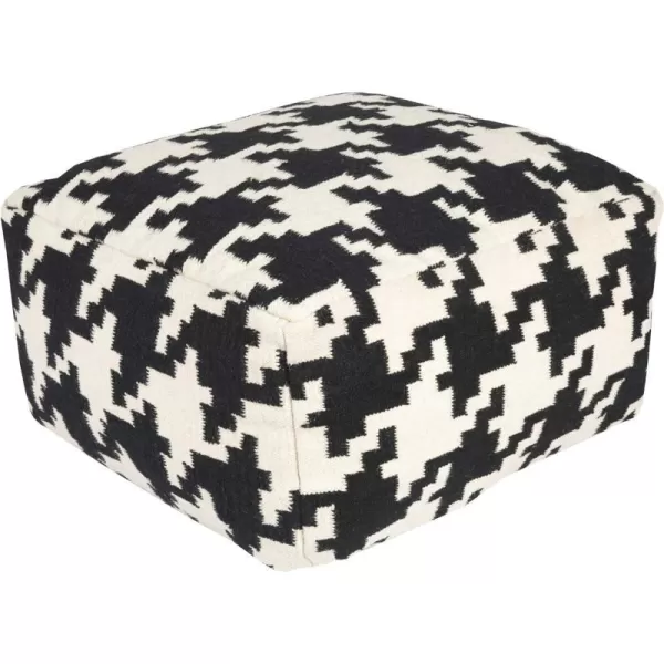 Surya 100Percent Wool Pouf 24Inch by 24Inch by 13Inch BlackIvorySurya 100Percent Wool Pouf 24Inch by 24Inch by 13Inch BlackIvory