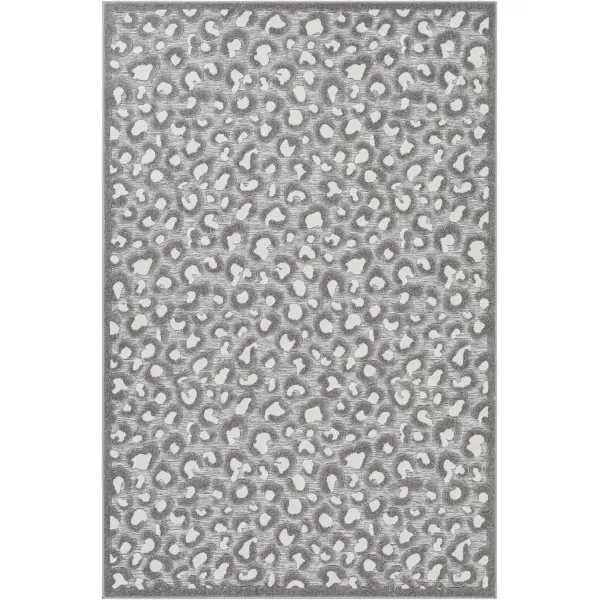 Artistic Weavers Fran Outdoor Leopard Area Rug 53quot x 73quot Medium GrayMedium Gray