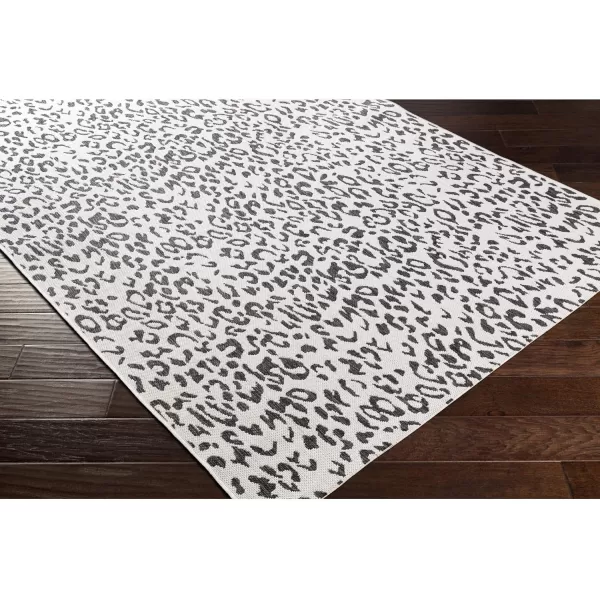 Livabliss Esperanza Leopard Outdoor Area Rug53quot x 77quotBlackWhiteBlackWhite