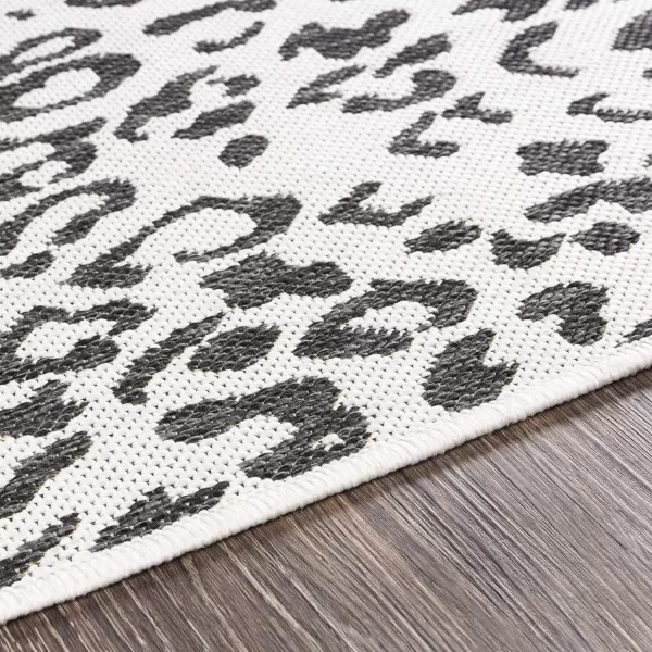 Livabliss Esperanza Leopard Outdoor Area Rug53quot x 77quotBlackWhiteBlackWhite