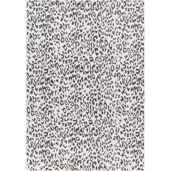 Livabliss Esperanza Leopard Outdoor Area Rug53quot x 77quotBlackWhiteBlackWhite