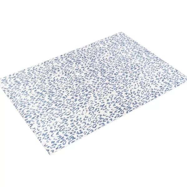 Livabliss Esperanza Leopard Outdoor Area Rug53quot x 77quotBlackWhiteBright BlueIvory