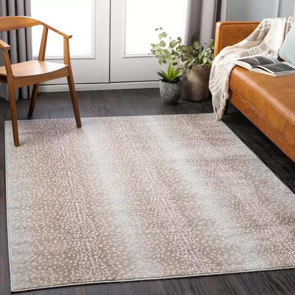 Livabliss Pablo Antelope Print Area Rug53quot x 71quotCamelLight GrayLight GrayCream