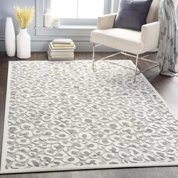 Artistic Weavers Fran Outdoor Leopard Area Rug 53quot x 73quot Medium GrayCreamGray