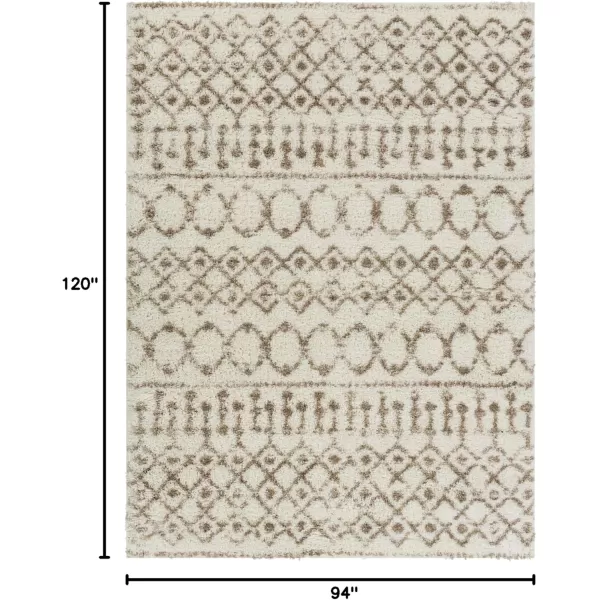 Livabliss Anita Bohemian Shag Area Rug53quot x 73quot CreamPale PinkBeige