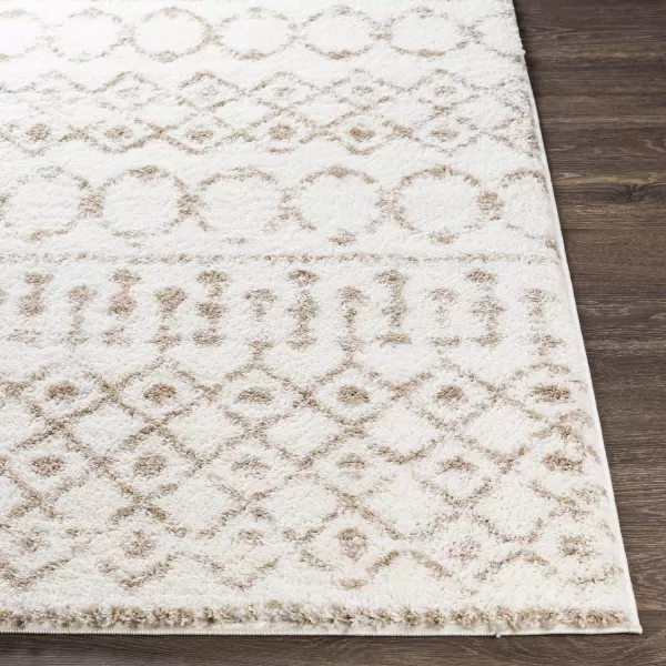 Livabliss Anita Bohemian Shag Area Rug53quot x 73quot CreamPale PinkBeige