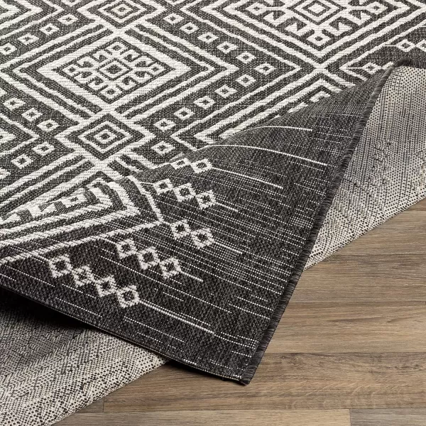 Livabliss Birch Bohemian Outdoor Area Rug53quot x 77quotBlackBlack