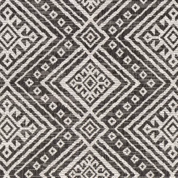 Livabliss Birch Bohemian Outdoor Area Rug53quot x 77quotBlackBlack